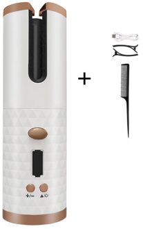 Draadloze Automatische Haar Krultang Usb Oplaadbare Krultang Krullen Golven Lcd-scherm Keramische Krullend Roterende Curling Golf Styer