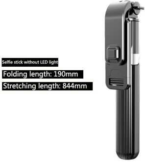 Draadloze Bluetooth Aluminium Selfie Stick Met Led Light Opvouwbare Monopods Statief Voor Smart Telefoon Foto Voor Gopro zonder LED licht