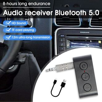 Draadloze Bluetooth Auto Ontvanger 5.0 Adapter 3.5Mm Aux/Tf Card Audio Adapter Handsfree Telefoontje Aux Muziek Ontvanger