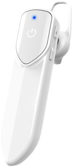 Draadloze Bluetooth Headset Business Handsfree Hoofdtelefoon V5.0 Oortelefoon Waterdichte Sport Oordopjes Met Microfoon Voor Rijden wit