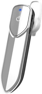 Draadloze Bluetooth Headset Business Handsfree Hoofdtelefoon V5.0 Oortelefoon Waterdichte Sport Oordopjes Met Microfoon Voor Rijden zilver