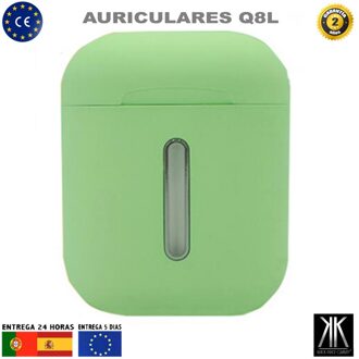 Draadloze Bluetooth Headset Krachtige Microfoon Sport Running Draagbare In Oor Muziek Gym Universele Q8L Q8L Bluetooth headset groen