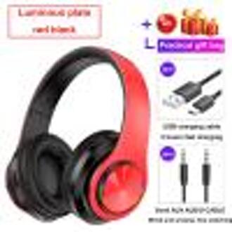 Draadloze Bluetooth Hoofdtelefoon Met Ruisonderdrukking Over Ear Stereo Koptelefoon Ruisonderdrukking Gaming Headset/Microfoon Voor Mobiele Pc rood