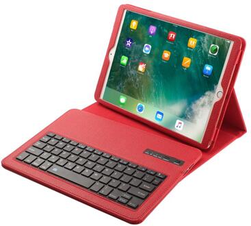 Draadloze Bluetooth Keyboard Case Voor Apple Ipad 10.2/Pro 10.2 Ipad Draadloos Toetsenbord Litchi Leather Cover Toetsenbord Rood