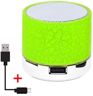 Draadloze Bluetooth Kleurrijke Licht Kleine Crack Sound Speaker Audio Mobiele Telefoon Mini Subwoofer Ondersteuning Tf Card / U Disk/aux gras groen