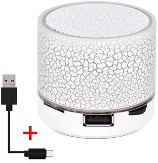 Draadloze Bluetooth Kleurrijke Licht Kleine Crack Sound Speaker Audio Mobiele Telefoon Mini Subwoofer Ondersteuning Tf Card / U Disk/aux wit