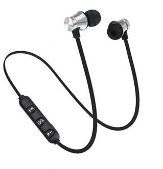 Draadloze Bluetooth Koptelefoon Sport Magnetische Stereo Oortelefoon Fone De Ouvido Voor Iphone Xiaomi Huawei Honor Samsung Redmi Zilver