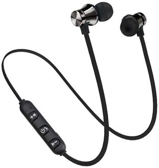 Draadloze Bluetooth Koptelefoon Sport Magnetische Stereo Oortelefoon Fone De Ouvido Voor Iphone Xiaomi Huawei Honor Samsung Redmi zwart