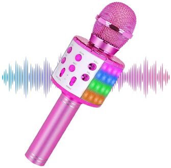Draadloze Bluetooth Microfoons 3-In-1 Karaoke Mic Speaker Bluetooth Draadloze Microfoon Audio Video Microfoons Muziek KQS8 Zilver