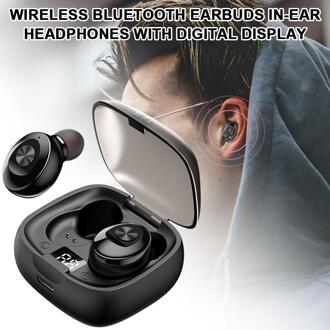 Draadloze Bluetooth Oordopjes Met Mini In-Ear 5.0 Oordopjes Waterdichte 30H Speeltijd Headset Noise Annuleren Oortelefoon Hoofdtelefoon zwart