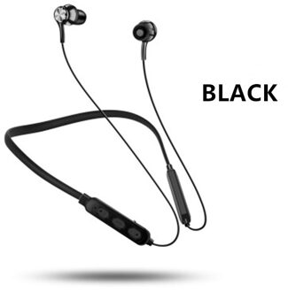 Draadloze Bluetooth Oortelefoon Draadloze Sport Oordopjes Met Hd Mic Magnetische Zuigkracht Hifi Geluidskwaliteit Stereo Headset Waterdichte zwart