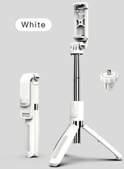 Draadloze Bluetooth Selfie Stok 3 In 1 Uitschuifbare Handheld Monopod Selfie Stok Statief Met Afstandsbediening Voor Ios/Huawei/xiaomi Telefoon wit