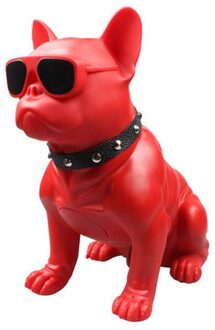 Draadloze Bluetooth Speaker Franse Bulldog Subwoofer Multipurpose Voor Computer Pc Speaker Fm Radio Volledige Hond Draagbare Stereo rood