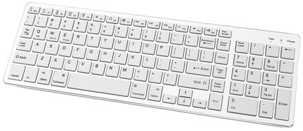 Draadloze Bluetooth Toetsenbord Oplaadbare Ultra-Dunne Toetsenbord Met Number Pad Voor Laptop Pc Windows Ios wit