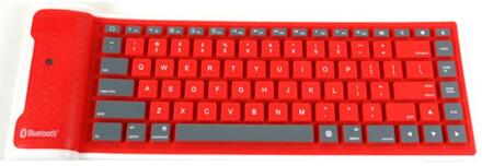 Draadloze Bluetooth Toetsenbord Opvouwbare Roll Up Stille Toetsenborden Zachte Siliconen Flexibele Voor Smart Telefoon Tablet Computer Randapparatuur rood