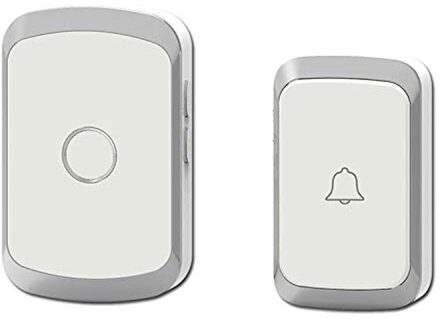 Draadloze Deurbel Geen Batterij Waterdicht 300M Remote Eu Uk Us Plug Led Light Thuis Draadloze Deurbel Ring 1 knop 1 Ontvanger Zilver / eu stekker