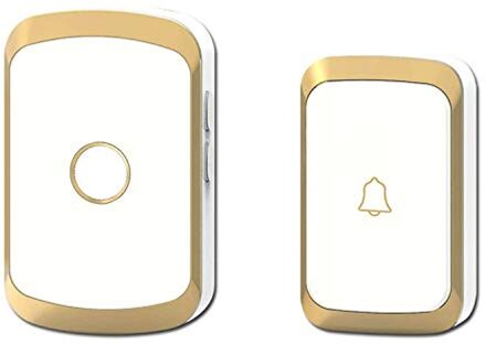 Draadloze Deurbel Waterdicht 300M Remote Eu Uk Us Plug Smart Draadloze Home Deurbel Chime Batterij 220V 1 Ontvanger 1 Emitter Goud / ons aansluiten