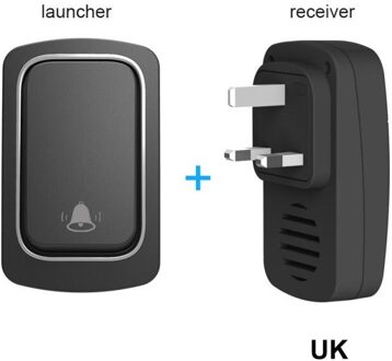 Draadloze Deurbel Welkom Bell Intelligente Thuis Deurbel Alarm Smart Deurbel Draadloze Bel Waterdichte Knop Self-Powered Deur UK zwart