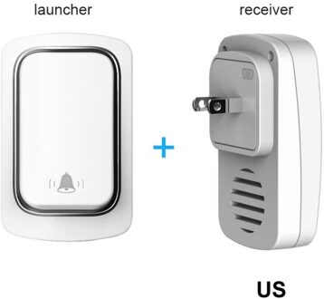 Draadloze Deurbel Welkom Bell Intelligente Thuis Deurbel Alarm Smart Deurbel Draadloze Bel Waterdichte Knop Self-Powered Deur US wit