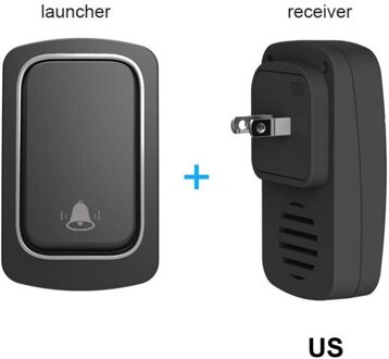 Draadloze Deurbel Welkom Bell Intelligente Thuis Deurbel Alarm Smart Deurbel Draadloze Bel Waterdichte Knop Self-Powered Deur US zwart