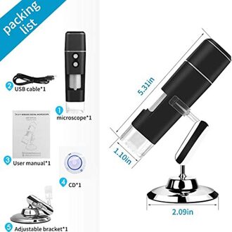 Draadloze Digitale Microscoop 1080P Hd 2MP 8 Led Usb Microscoop 50X Om 1000X Wifi Zoom Vergroting Handheld Endoscoop Compatibel