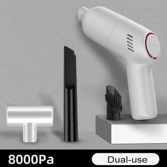 Draadloze Draagbare Auto Stofzuiger Auto Thuis Dual-Gebruik High-Power Zuigkracht Oplaadbare Mini Handheld Automatische Stofzuiger wit
