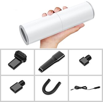 Draadloze Draagbare Auto Stofzuiger Handheld Auto Vacuüm 7000Pa 120W Hoge Zuigkracht Voor Huis Schoonmaken Nat Droog Mini stofzuiger wit