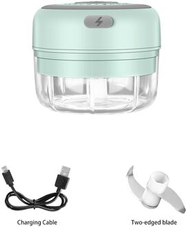 Draadloze Elektrische Knoflook Crusher Groente Chili Vlees Eten Pers Vleesmolen Knoflook Chopper Oplaadbare Kruiden Stamper Spice Chopper groen-100ml