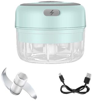 Draadloze Elektrische Knoflookpers Vleesmolen Hakken Gember Knoflook Tool 100/250Ml Usb Oplaadbare Groente Chili Molen Chopper groen 100ml