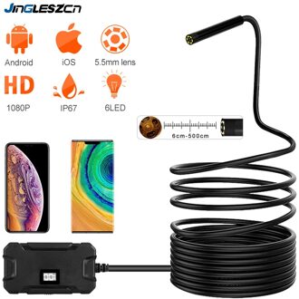 Draadloze Endoscoop Camera Wifi Borescope Inspectie 5.5 Mm 2.0MP Hd Waterdicht Inspectie Snake Camera Voor Android En Ios Tablet 3.5 M