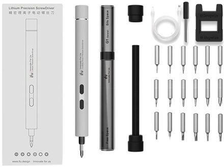 Draadloze Grijs/Wit Mini Elektrische Schroevendraaier Oplaadbare Draadloze Power Schroevendraaier Kit Met Led Licht Lithium Batterij