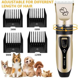 Draadloze Hond Kapper Snijder Tondeuse Kits Hond Grooming Clippers Pet Haren Trimmer Haar Snijmachine Met 4 Kammen