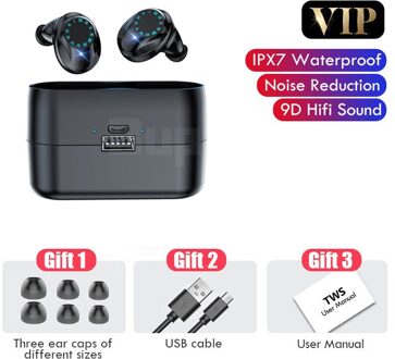 Draadloze Hoofdtelefoon IPX7 Waterdichte Touch Control 9D Tws Bluetooth 5.0 Stereo Oordopjes Sport Oordopjes Headsets Met Microfoon Breath Lamp-3000mAh