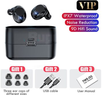 Draadloze Hoofdtelefoon IPX7 Waterdichte Touch Control 9D Tws Bluetooth 5.0 Stereo Oordopjes Sport Oordopjes Headsets Met Microfoon nee Lamp-3000mAh