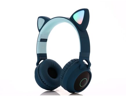 Draadloze Hoofdtelefoon, Led Lichtgevende Kat Oren 5.0 Bluetooth Oortelefoon Ondersteuning Tf Card, Muziek Headset Voor Kinderen En Meisjes C28-groen