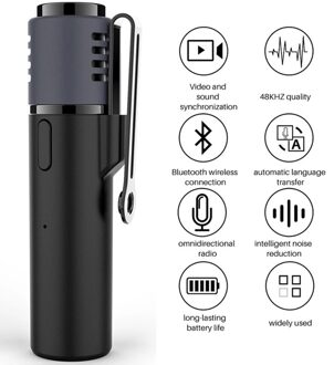 Draadloze Lavalier Microfoon, Bluetooth Revers Clip-On Mic, vlogger Lezing-Ruisonderdrukking/Auto Transcriptie/Auto Sync