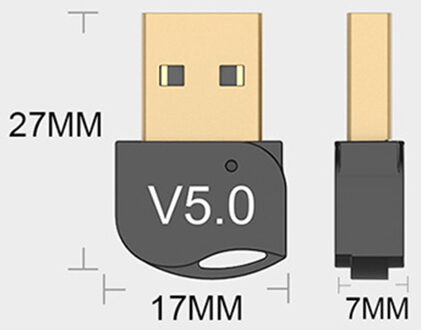 Draadloze Mini Dongle Adapter Usb Bluetooth Adapter 5.0 Bluetooth Audio Receiver 5.0 Bluetooth Adapter Ondersteunt Win7/8/10 zwart