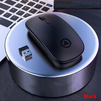 Draadloze Muis Computer Bluetooth Muis Stille Mause Oplaadbare Ergonomische Muis 2.4Ghz Usb Optische Muizen Voor Laptop Pc 02 zwart