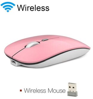 Draadloze Muis Stille Bluetooth Muis Draadloze Computer Muis Oplaadbare Usb Mause Ergonomische Muizen Geruisloze Voor Pc Laptop Mute roze 2.4G Mice