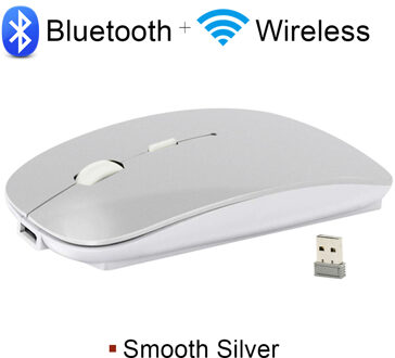 Draadloze Muis Stille Bluetooth Muis Draadloze Computer Muis Oplaadbare Usb Mause Ergonomische Muizen Geruisloze Voor Pc Laptop Mute Silve Bluetooth Mice