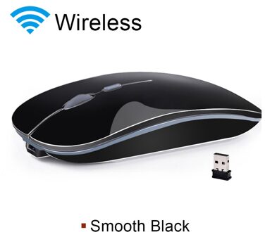 Draadloze Muis Stille Bluetooth Muis Draadloze Computer Muis Oplaadbare Usb Mause Ergonomische Muizen Geruisloze Voor Pc Laptop Mute zwart 2.4G Mice