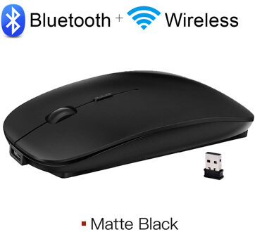 Draadloze Muis Stille Bluetooth Muis Draadloze Computer Muis Oplaadbare Usb Mause Ergonomische Muizen Geruisloze Voor Pc Laptop Mute zwart Bluetooth Mice