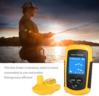 Draadloze Operationele 400 Voeten Draagbare Sonar Vis Vinders Vissen Lokken Echolood Finder Sensor Lcd Deep Lake Zee Vissen