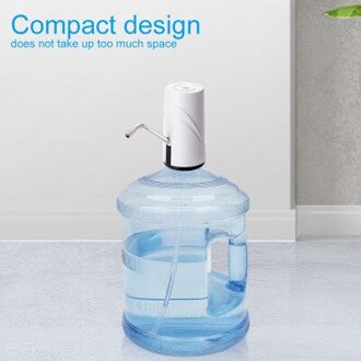 Draadloze Oplaadbare Elektrische Waterpomp Drinkwater Pomp Dispenser Fles Pomp Draagbare Met Usb-kabel wit