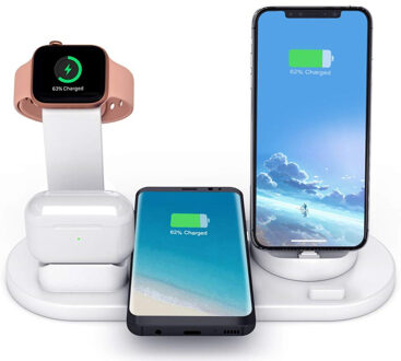 Draadloze Oplader Stand 3 In 1 Laadstation Voor Apple Horloge 5/4/3/2 Airpods Pro qi Snel Opladen Dock Voor Iphone 11 Xs Xr X 8