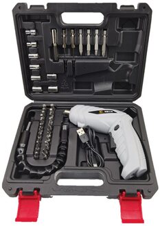 Draadloze Schroevendraaier Elektrische Schroevendraaier Set Usb Oplaadbare 3.6V Schroef Driver Met Led Verlichting Huishoudelijke Power Handboor 47stk