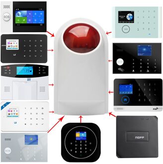 Draadloze Sirene Indoor En Outdoor Knipperende Alarm Sensor Voor 433Mhz Home Security Alarm Systeem, 130DB Sirene Voice Anti-Diefstal Alar