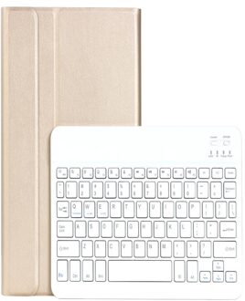Draadloze Toetsenbord Voor Samsung Tab S6 Lite 10.4 P610 P615 Ultradunne Afneembare Bluetooth Toetsenbord Leather Case Met Pen slot Goldcase met wit