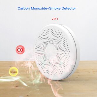 Draadloze Tuya Smart Home Wifi Rookmelder Firefighter Koolmonoxidevergiftiging Sensor 2 In 1 Huis Alarmsysteem WIFI Tuya 2 in 1