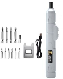 Draadloze Usb Oplaadbare Elektrische Schroevendraaier Mini Power Tool Multifunctionele Schroevendraaier Voor Repareren Klok Elektronische Apparaat 12stk